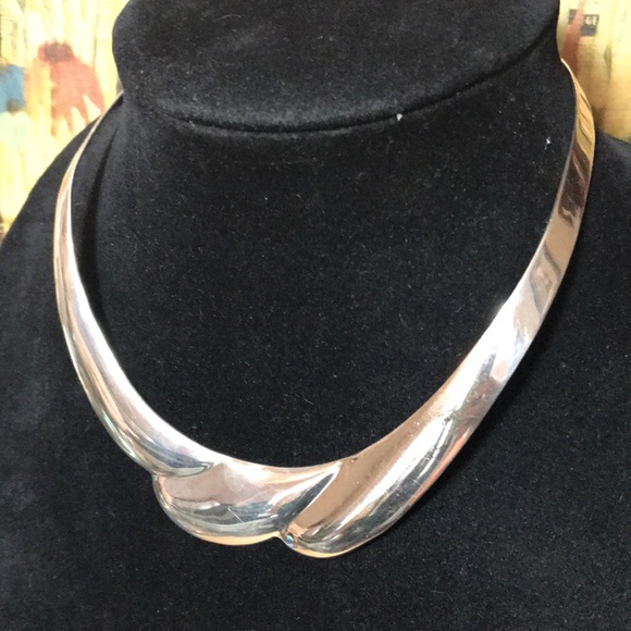 Taxco 925 Solid Sterling Silver Choker Collar Necklace Mexico TP-71 EVC Elegant - Picture 3 of 9